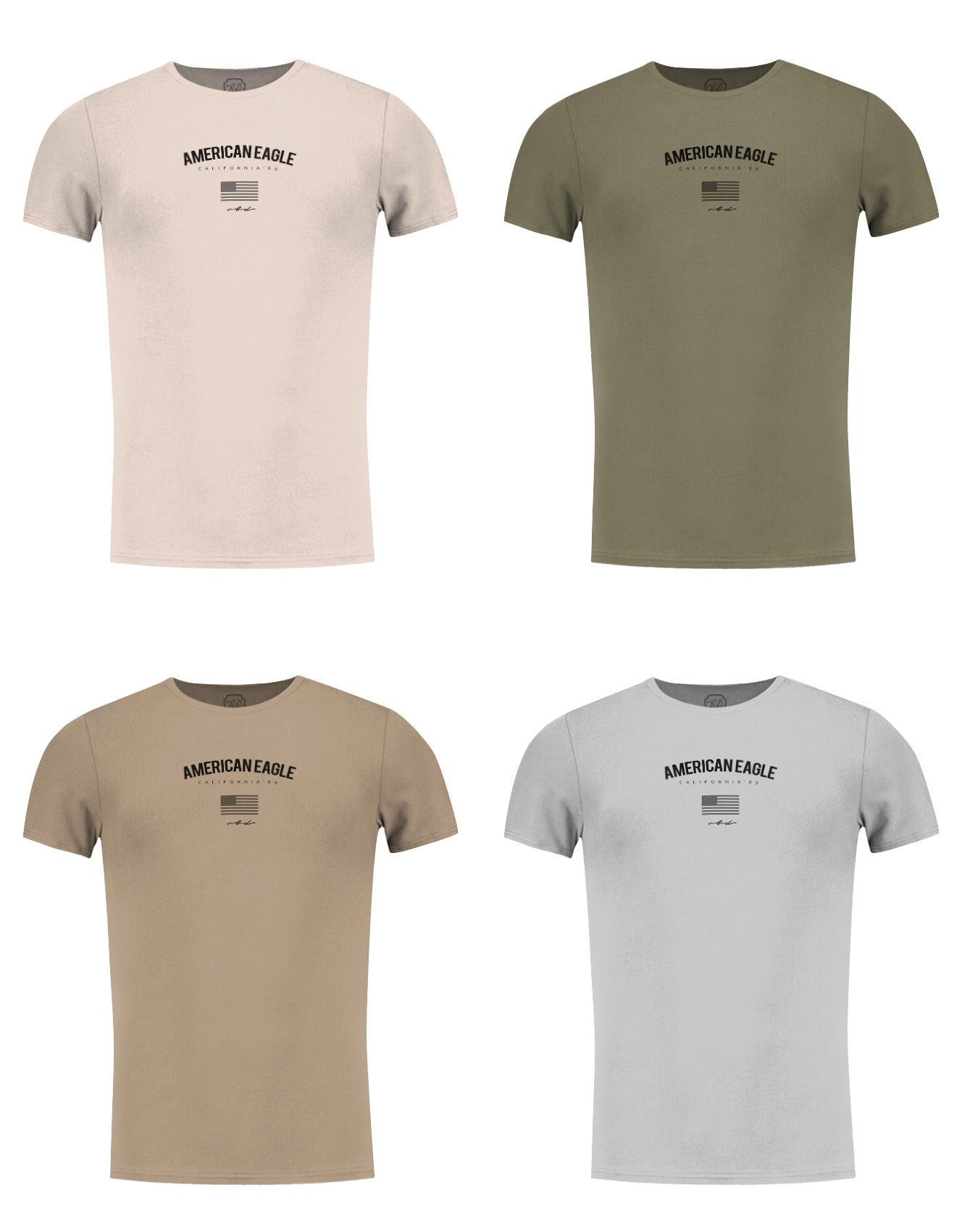 Men's T-shirt "American Eagle" Khaki Gray Beige / Color Option / MD927