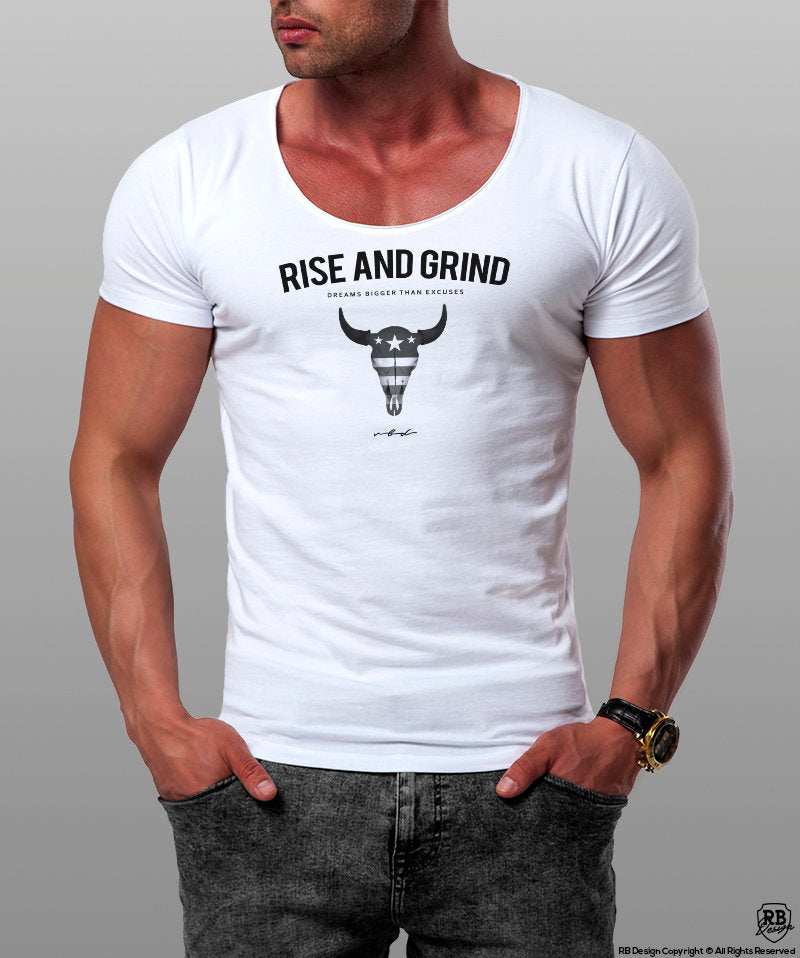 Men's T-shirt Rise And Grind  MD932 Gray
