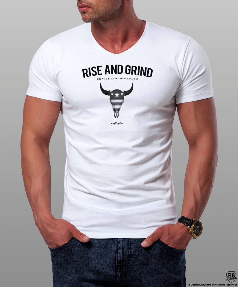 Men's T-shirt Rise And Grind  MD932 Gray