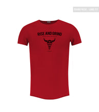 Men's T-shirt "Rise and Grind" Round Neck Long Fit MD932