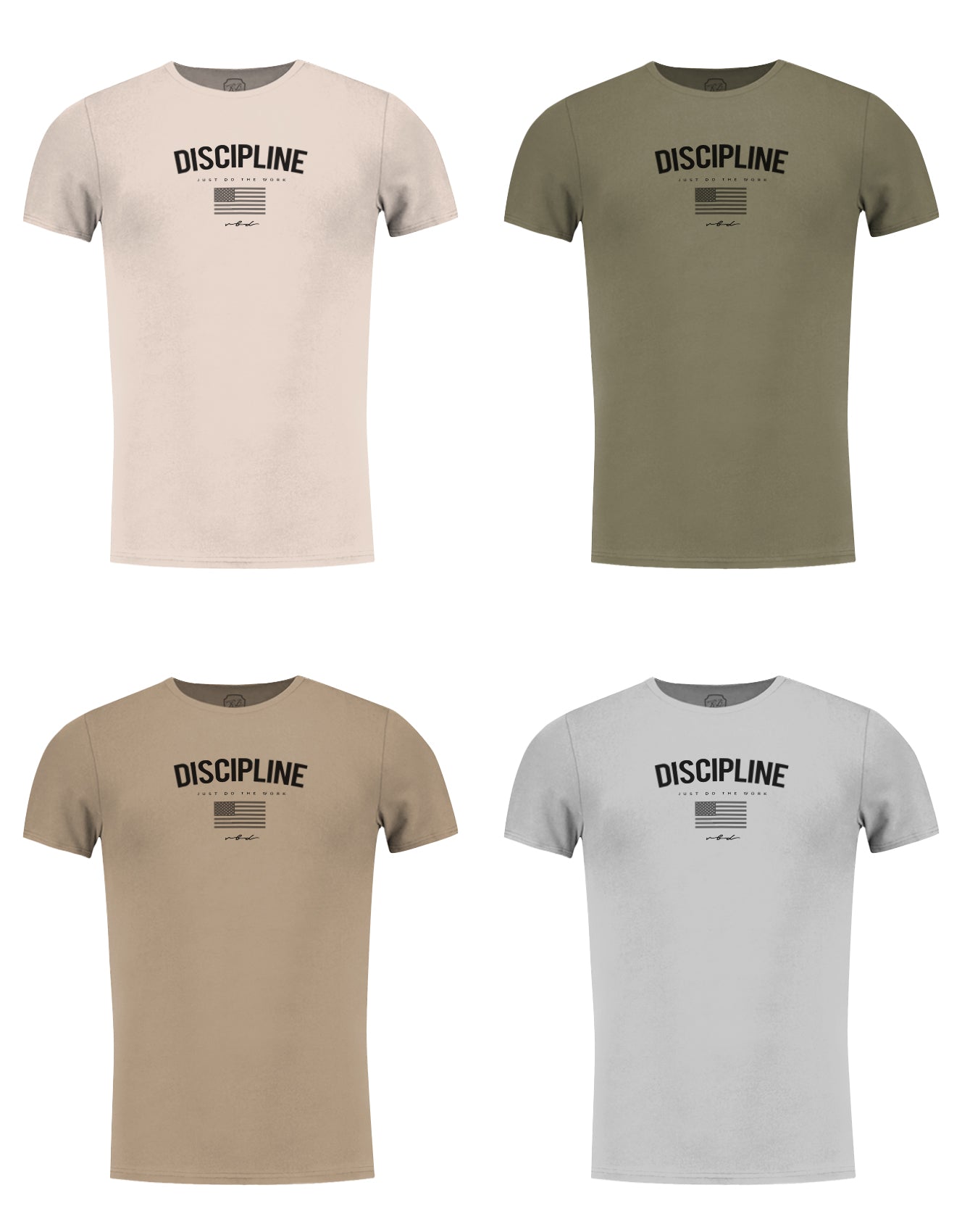 Men's T-shirt "Discipline" Khaki Gray Beige / Color Option / MD933