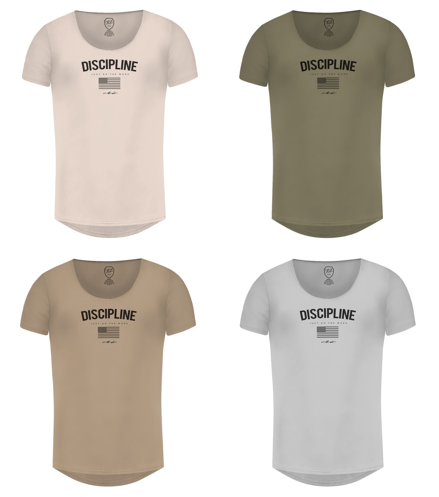 Men's T-shirt "Discipline" Khaki Gray Beige / Color Option / MD933