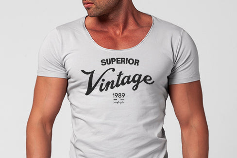 Stylish Men's T-shirt "Superior Vintage" Khaki Gray Beige / Color Option / MD934