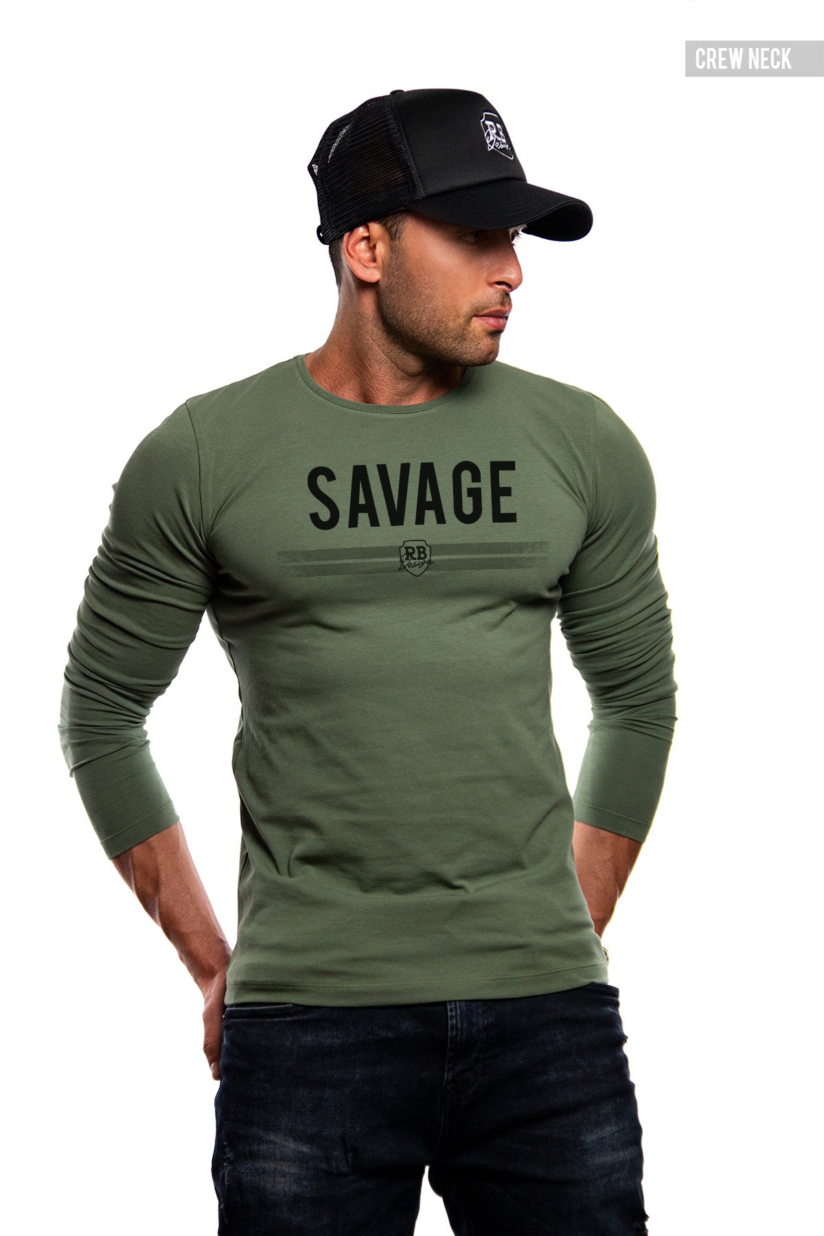 Mens Long Sleeve T-shirt "SAVAGE" MD935
