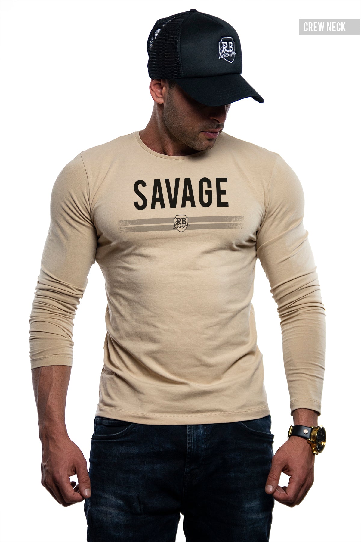 Mens Long Sleeve T-shirt "SAVAGE" MD935