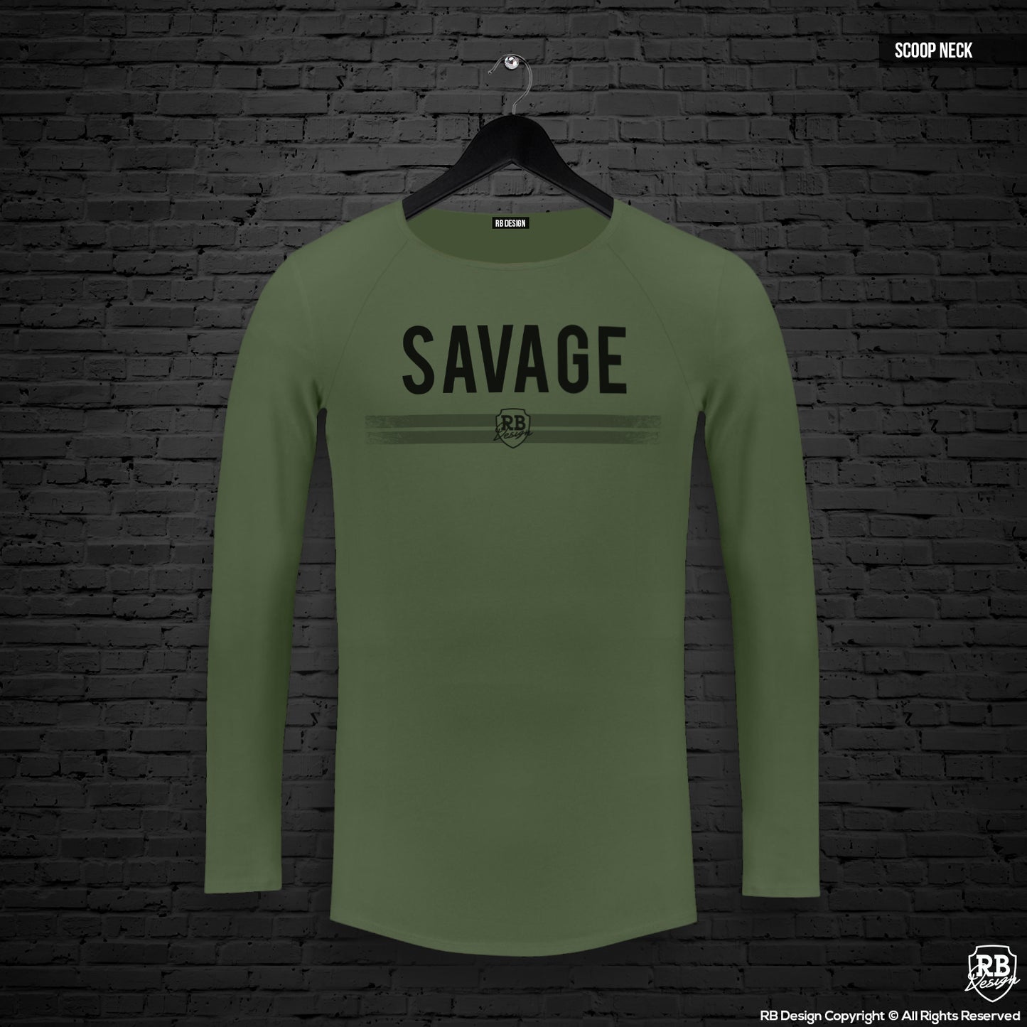 Mens Long Sleeve T-shirt "SAVAGE" MD935
