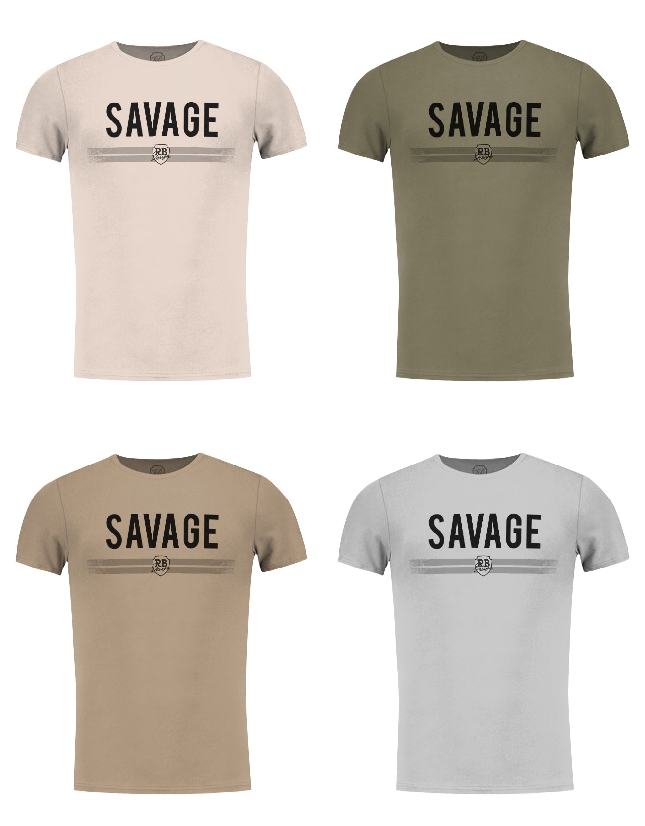 Men's T-shirt "RBD Savage" Khaki Gray Beige / Color Option / MD935
