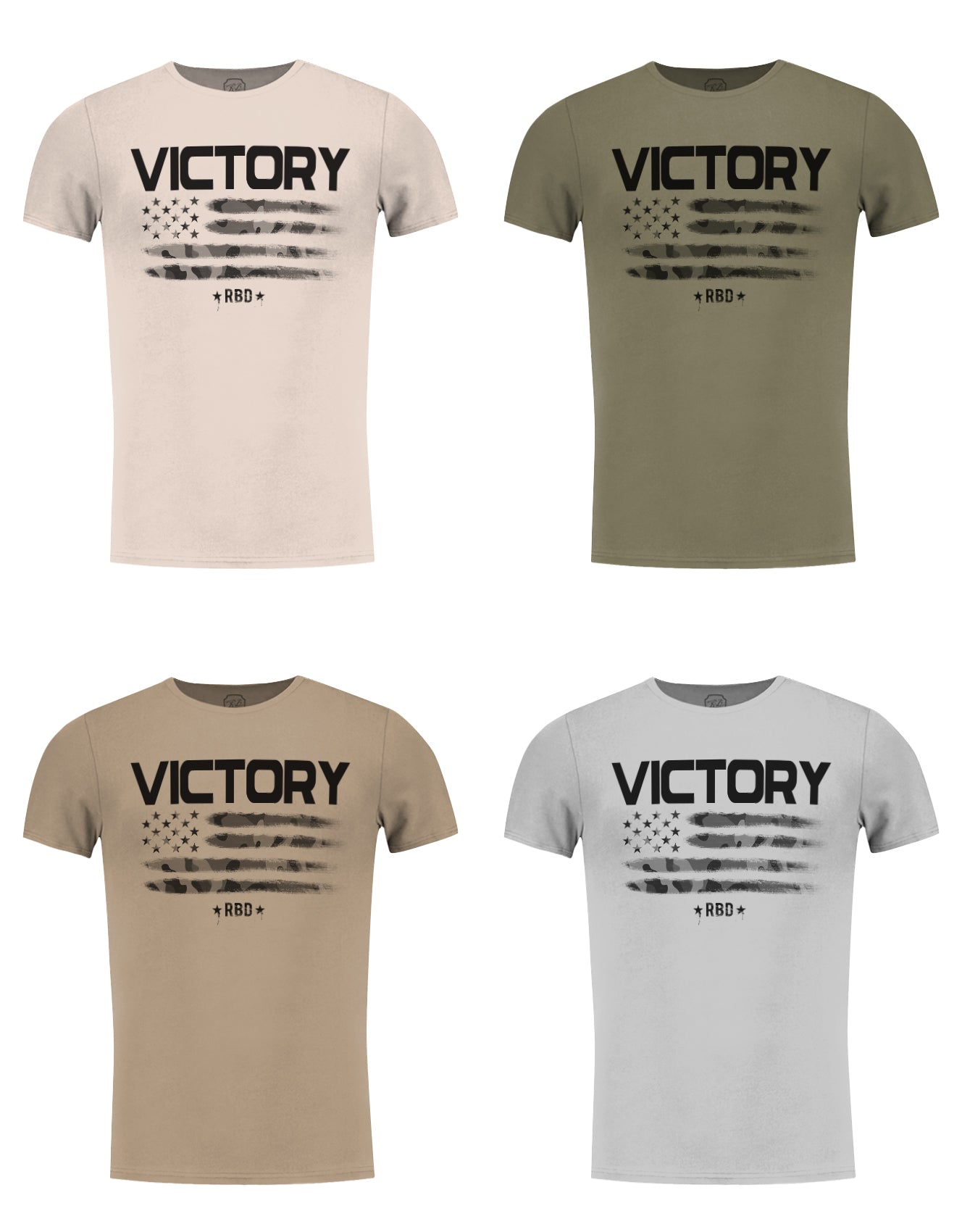 Men's T-shirt "Victory" Khaki Gray Beige / Color Option / MD940