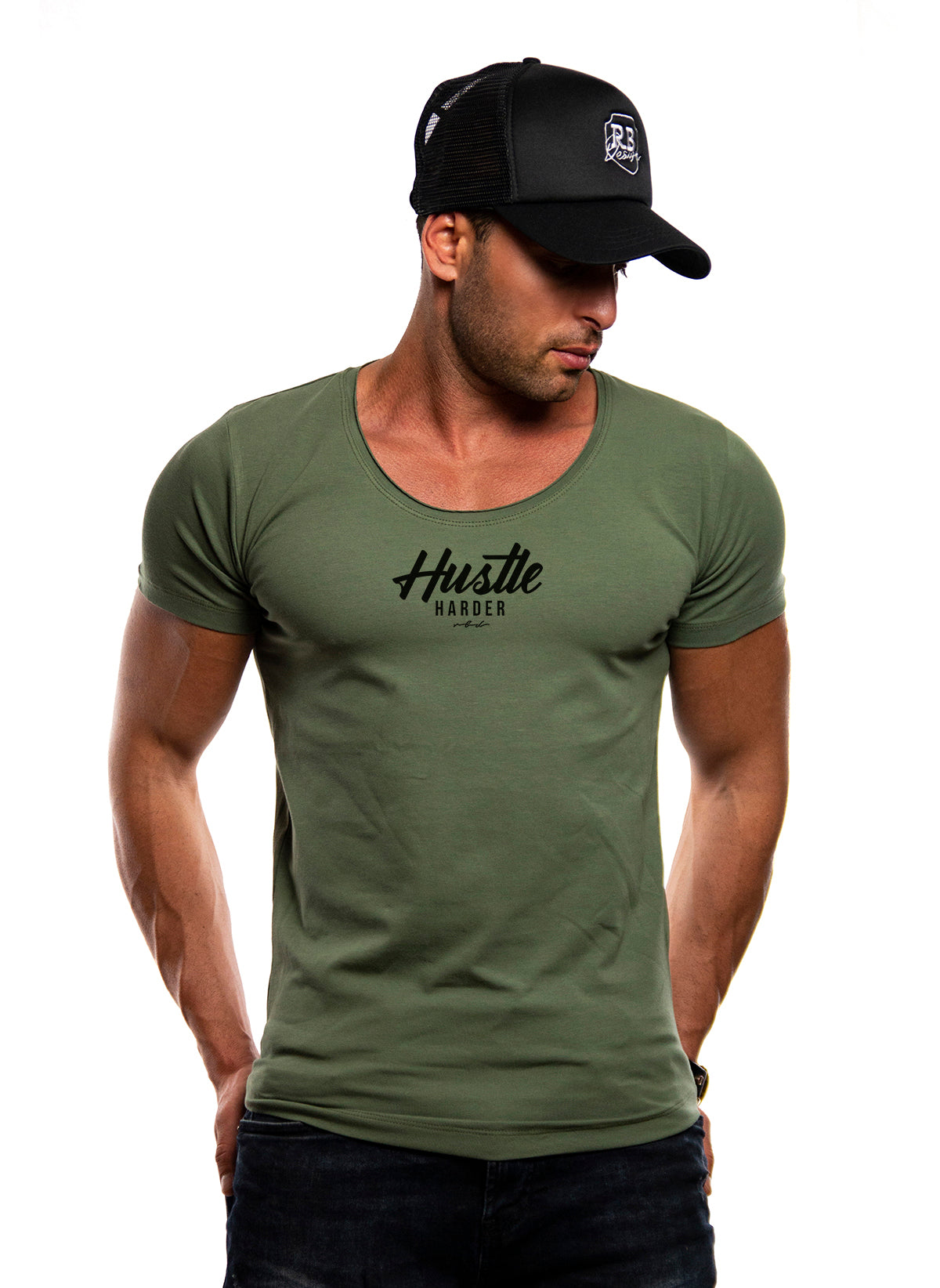 Мen's T-shirt "Hustle Harder" MD971