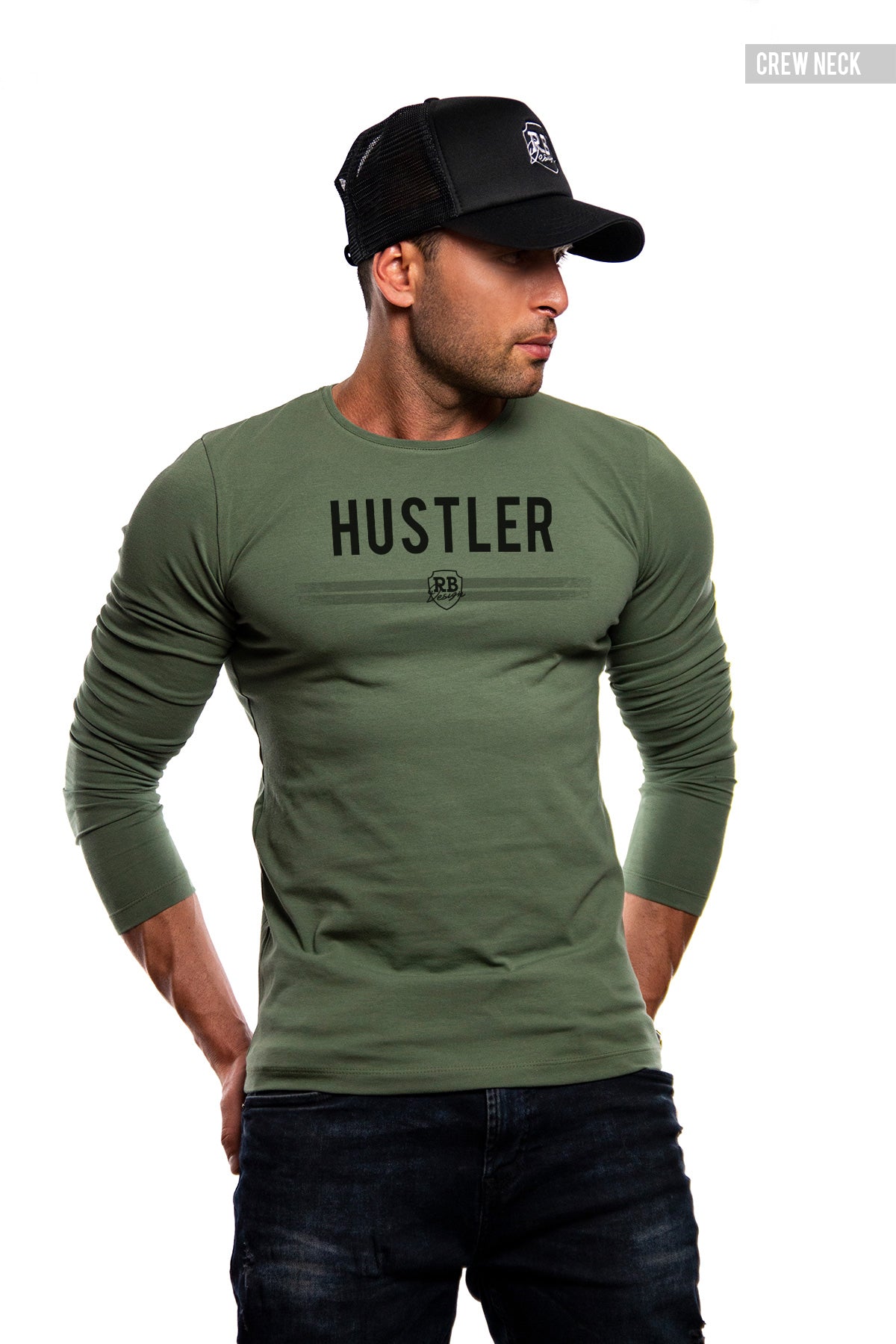 Mens Long Sleeve T-shirt "HUSTLER" MD975