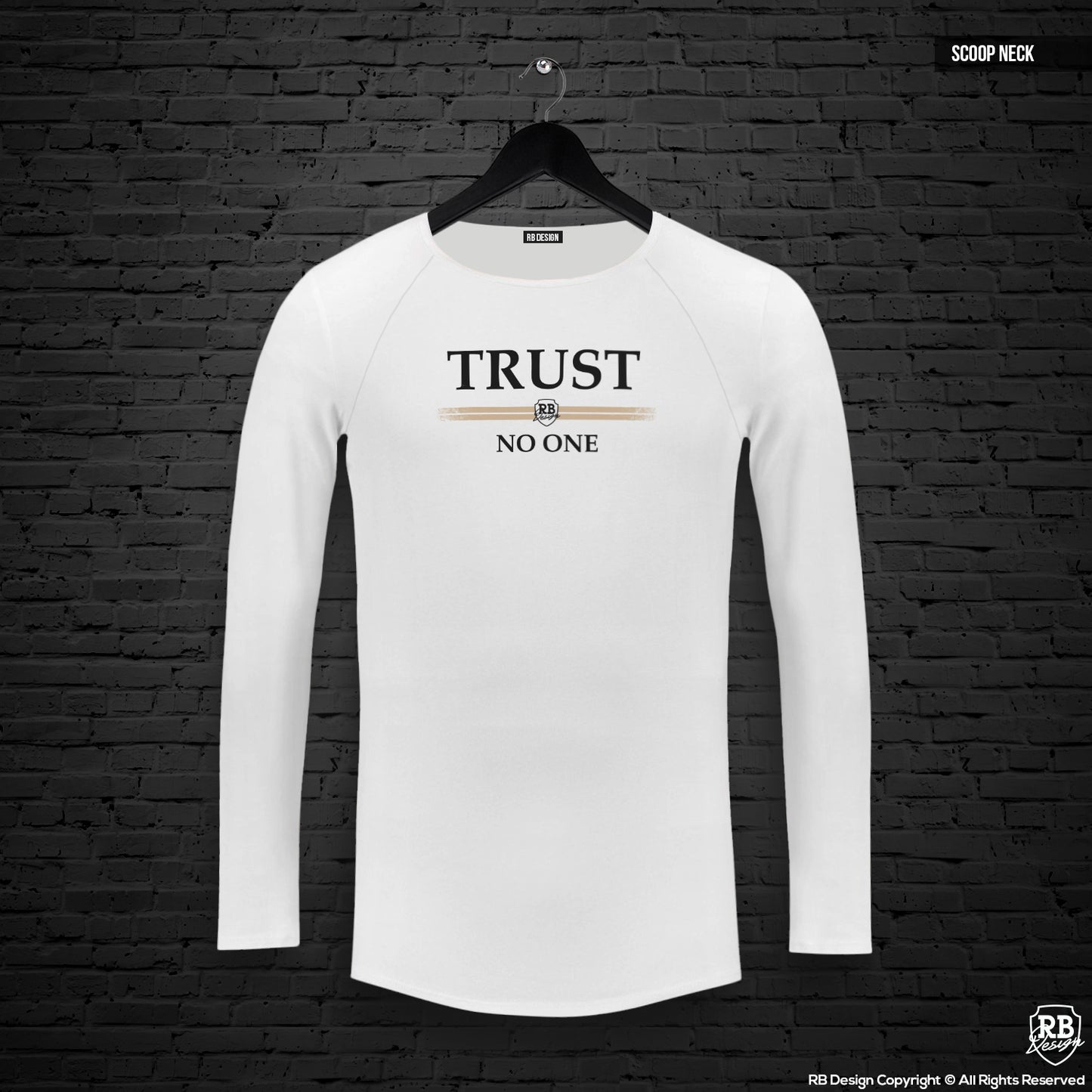Mens Long Sleeve T-shirt "TRUST NO ONE" MD976