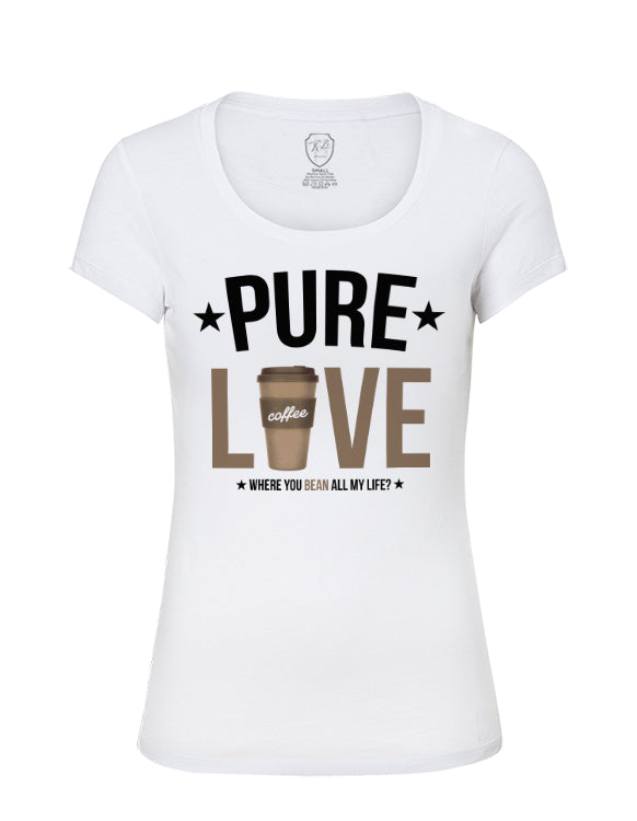 Pure Love Coffee Lover Women's graphic T-shirt WD316