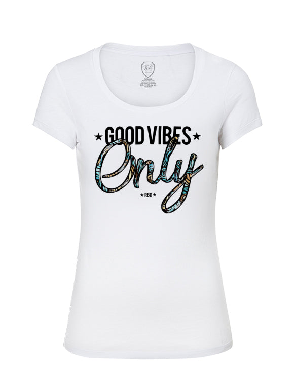 Good Vibes Only Cool Women's T-shirt Sayings WD271 RB Design Store