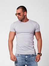 Men's Plain Light Gray Crew Neck T-shirt