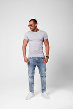 Men's Plain Light Gray Crew Neck T-shirt