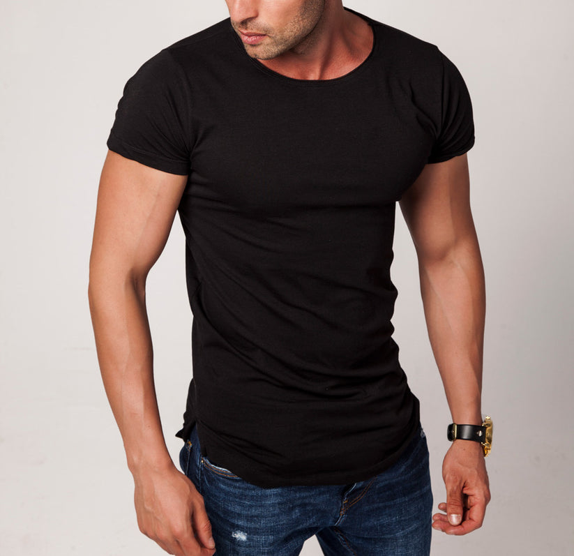 2 Pack Men s Plain Black Round Neck T shirt Longline RB Design Store 2-pack-men-s-plain-black-round-neck-t-shirt-longline-rb-design-store