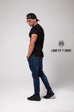 Men's Plain Black Round Neck T-shirt - Longline Tee
