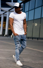 mens white t-shirt longline