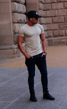 Men's Plain Beige Crew Neck T-shirt - Cappuccino