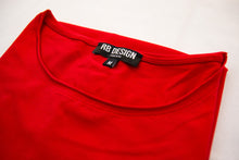 2 Pack Men's Plain RED Round Neck T-shirt - Longline