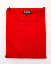 2 Pack Men's Plain RED Round Neck T-shirt - Longline