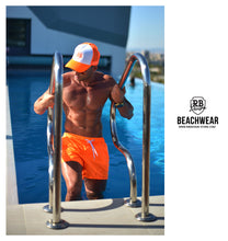 Bundle Mens Swimming Orange Shorts +  Orange Hat  BW01OSOH