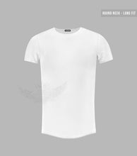 Men's Plain White Round Neck T-shirt - Long Fit Tee