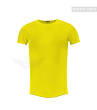 Men's Plain Electric Green Round Neck T-shirt - Long Fit Tee