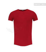 Men's Plain RED Round Neck T-shirt - Long Fit Tee