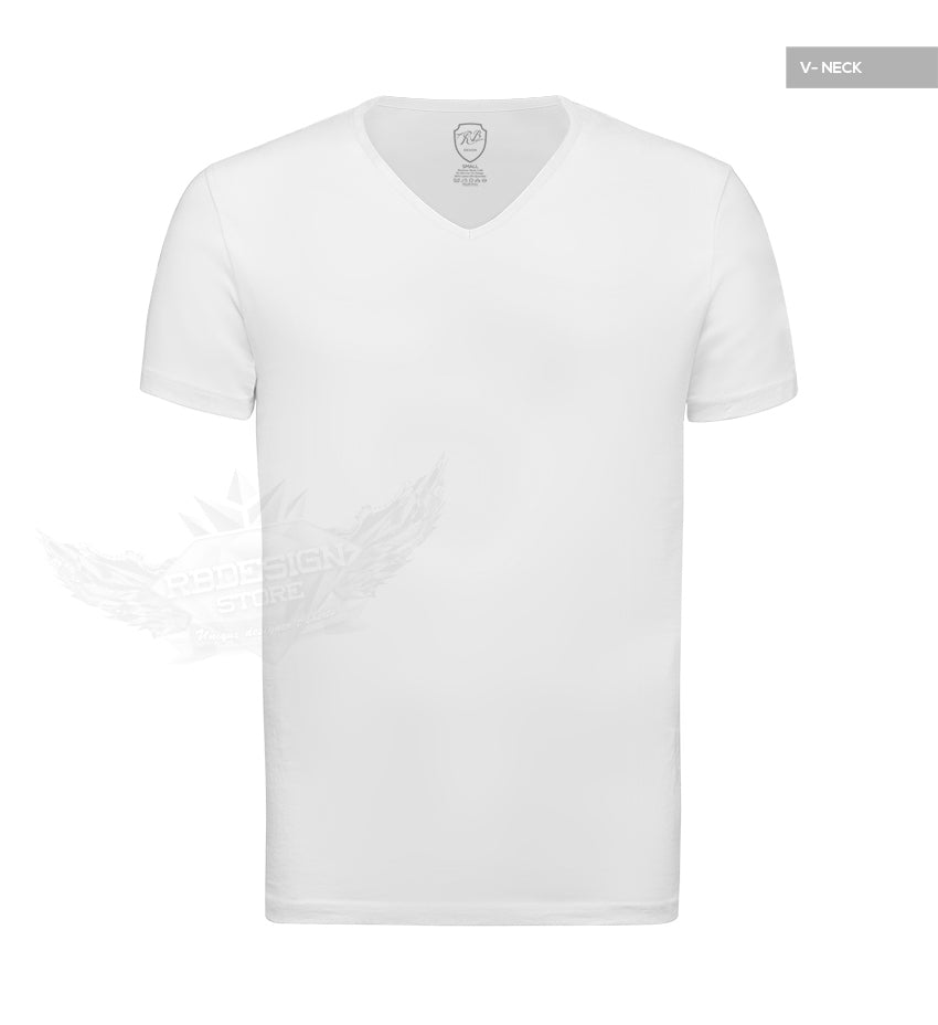 Men's Plain White V-Neck T-shirt