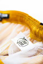 Bundle Yellow Mens Swimming Shorts + Black Hat White Logo BW02YBW