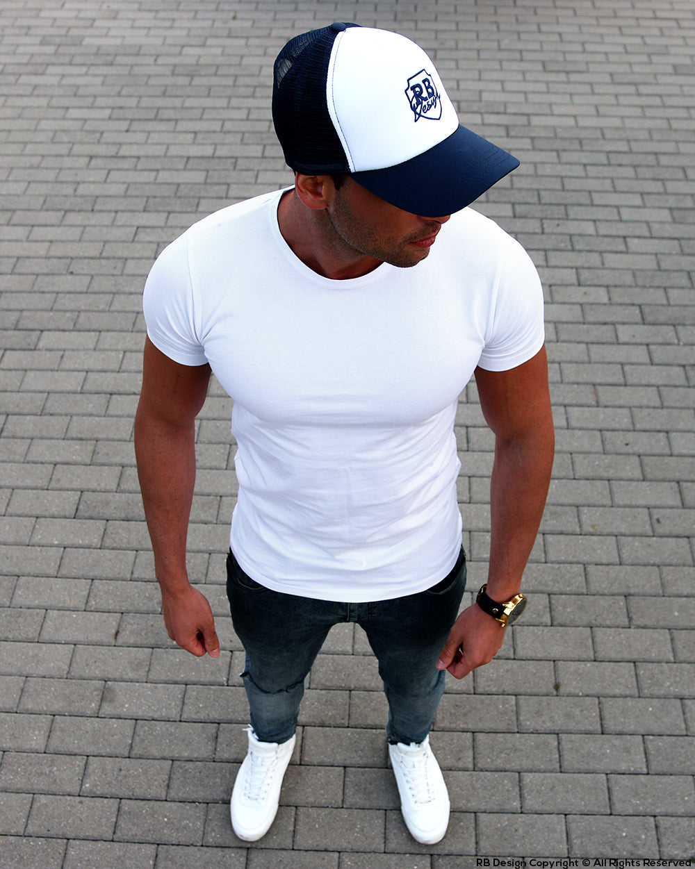 Men's Plain White Crew Neck T-shirt HIGH QUALITY slim fit tees online ...