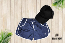 Bundle Dark Blue Mens Swimming Shorts + Black Hat BW02DBB