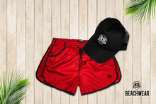 Bundle RED Mens Swimming Shorts + Black Hat BW02BHW