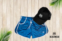 Bundle Sky Blue Mens Swimming Shorts + Black Hat White Logo BW02SBBW