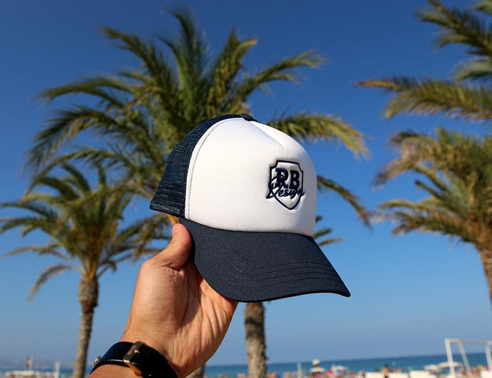 Deep Blue/White Beach Hat With RB Design Logo Unisex