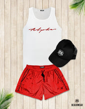 Bundle 3 - Red Beach Shorts + Black Hat White Logo + Tank Top MD885