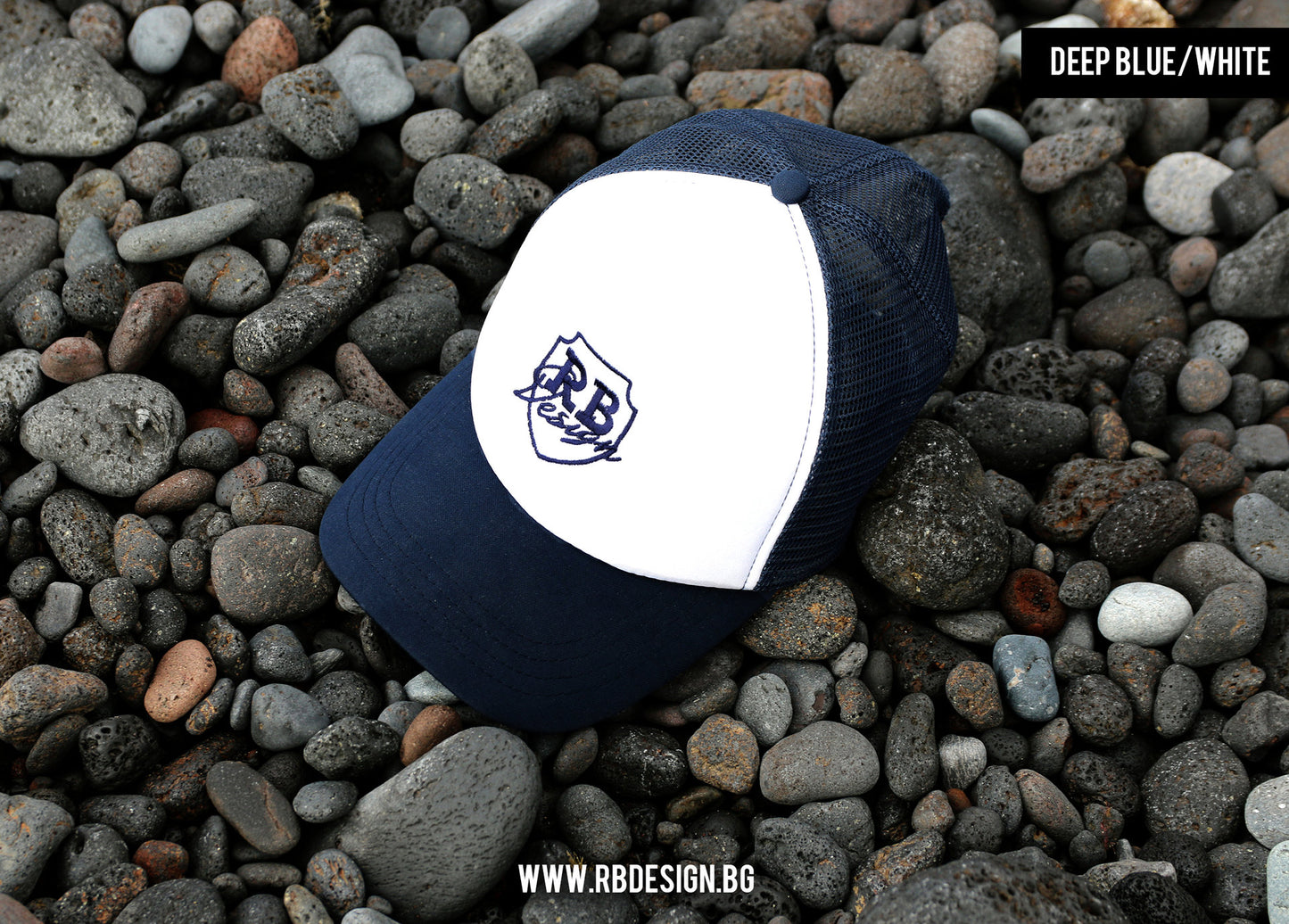 Deep Blue/White Beach Hat With RB Design Logo Unisex