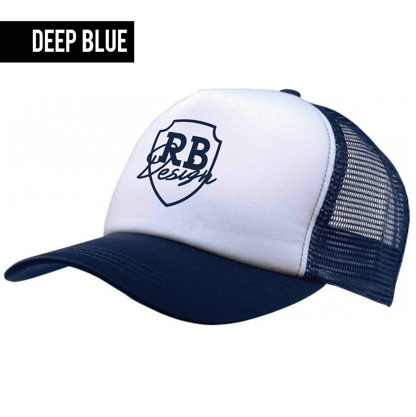 Deep Blue/White Beach Hat With RB Design Logo Unisex