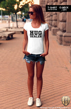 Women's T-shirt With Sayings "Hug Dealer" WTD17 Black