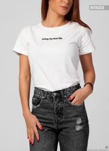 Women's T-shirt With Sayings "Living My Best Life" WTD29