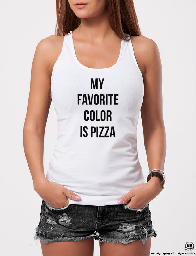 Trendy Women's T-shirt "My Favorite Color Is Pizza" WTD31